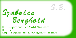 szabolcs berghold business card